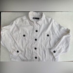 Zara Cropped Corduroy Jacket Size XL